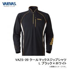 バリバス　VAZS-20 クールマックスジップシャツ L ブラック×ホワイト