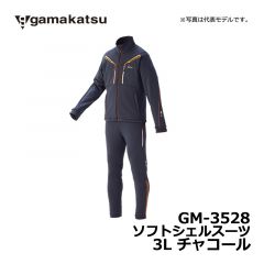 がまかつ（Gamakatsu）　GM-3528　ソフトシェルスーツ　3L　ブラック 釣り 防寒 中着 ミドラー 上下セット