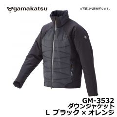 がまかつ（Gamakatsu）　GM-3532　ダウンジャケット　M　ブラック×オレンジ 釣り 防寒 上着 ジャケット ダウン