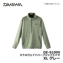 ダイワ（Daiwa）　DE-91009　ミドルウェイトハーフジップシャツ　XL　グレー　釣り 防寒ウェア 上着 中着 ミドラー
