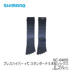 シマノ　SC-040S ブレスハイパー+℃スタンダード5本指ソックス F ブルー